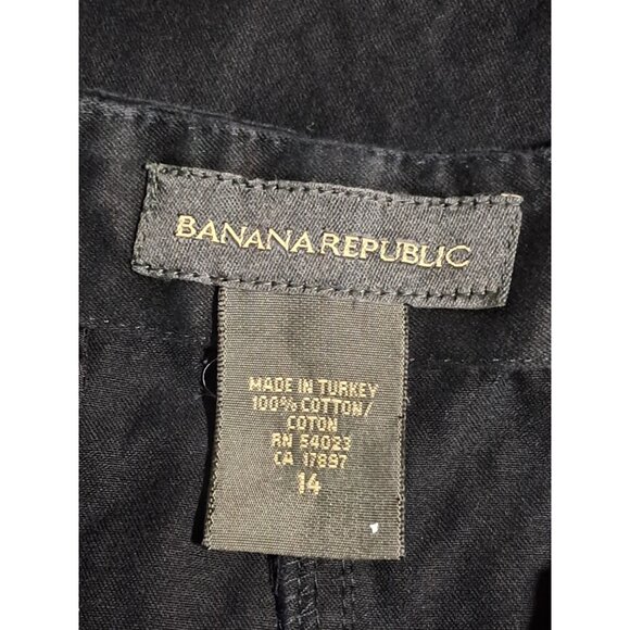 Banana Republic Black Cotton Pencil Skirt Size 14 - Picture 2 of 8